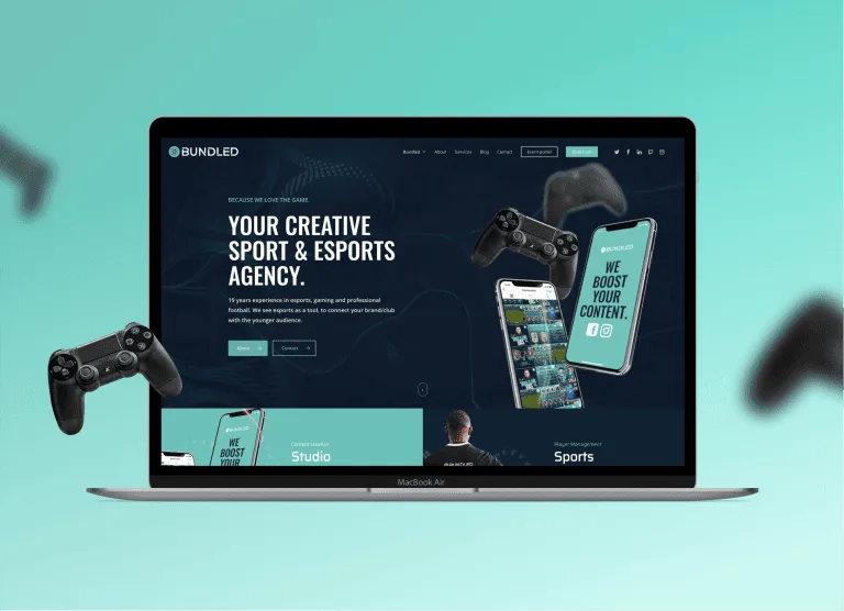 Website van Bundled op laptop en telefoon