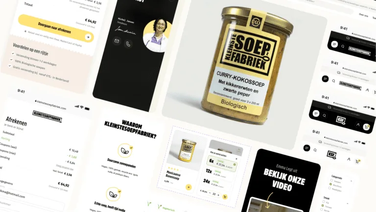 Website en verpakking van Kleinste Soepfabriek