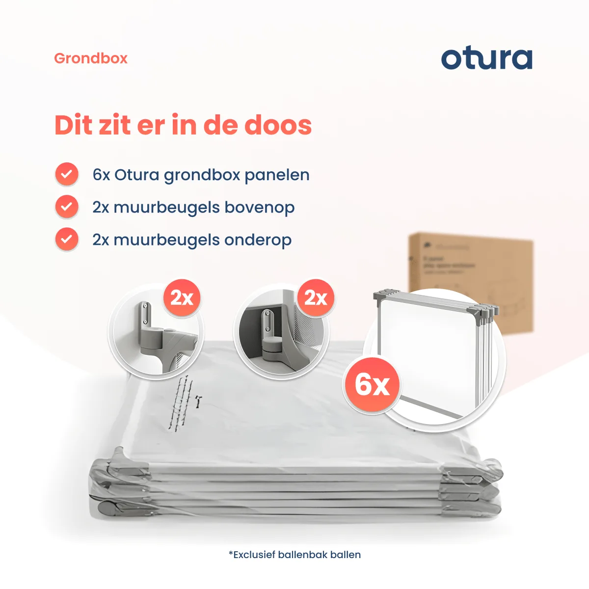 Een esthetisch ontworpen afbeelding van een Otura-grondbox, geschikt voor e-commerce en Bol.com.  