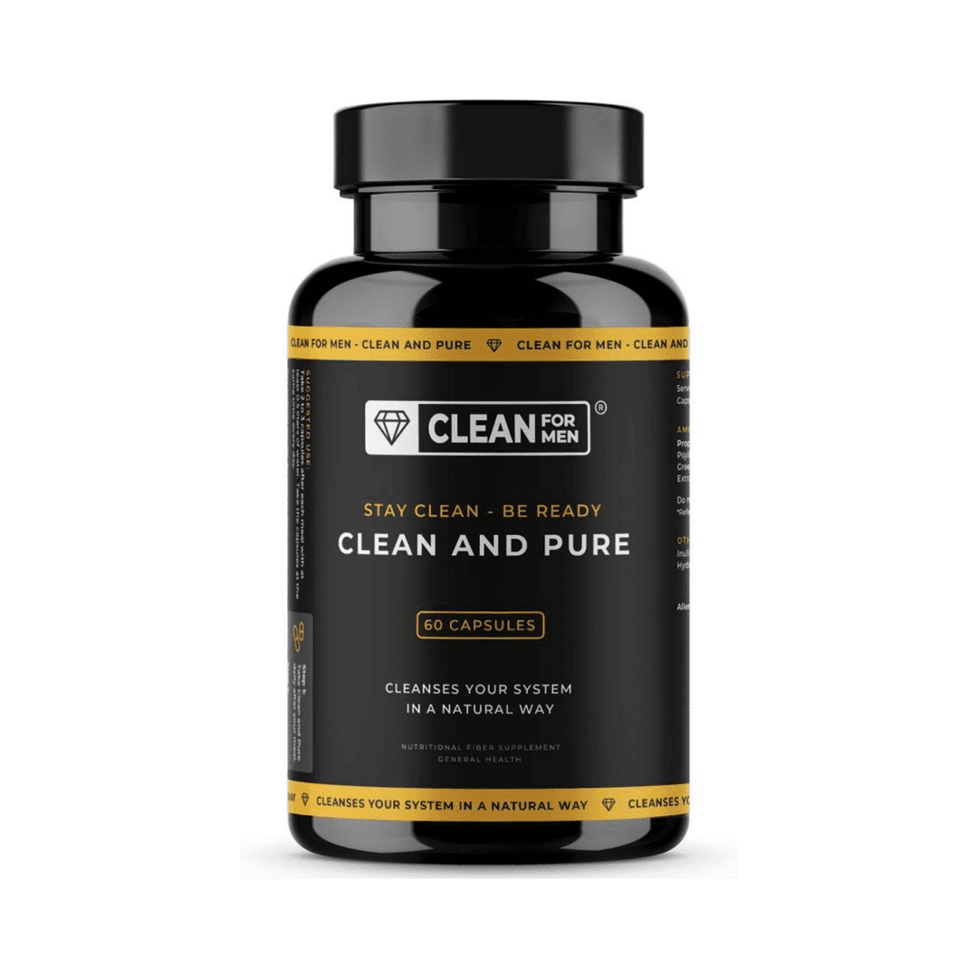 Verpakking-2-min Fles voedingssupplement Clean for Men Clean and Pure, 60 capsules