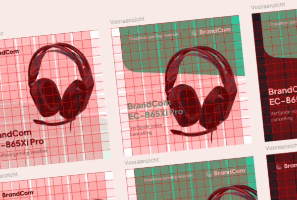 Een tweede mockup van een product listing template, geoptimaliseerd voor het maken van professionele productvermeldingen.