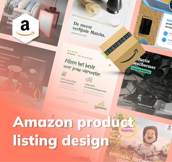 Afbeelding van meerdere listings gemaakt voor marketplaces zoals Amazon door BrandMonks