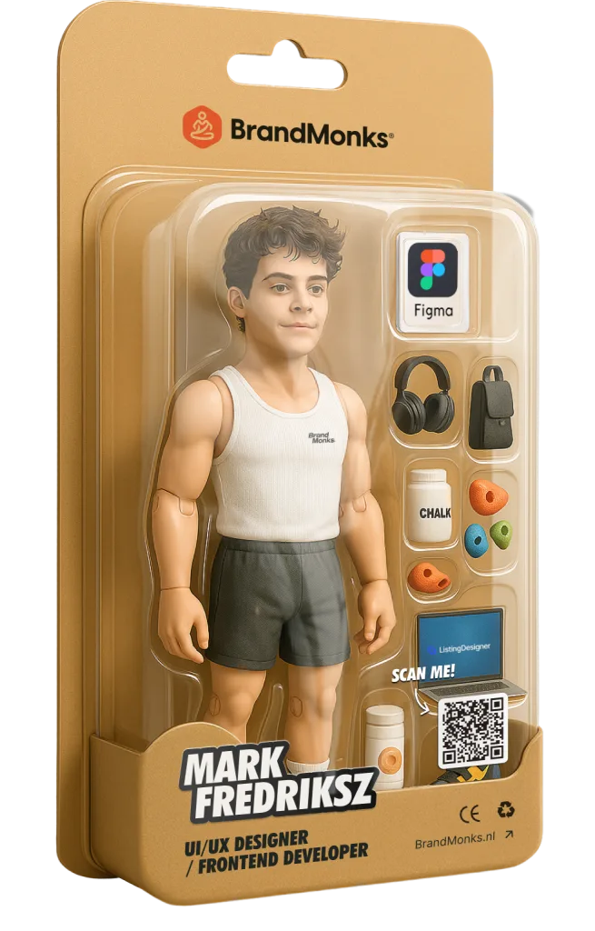 Actiefiguur van Mark Fredriksz, UI/UX designer en front-end developer bij BrandMonks